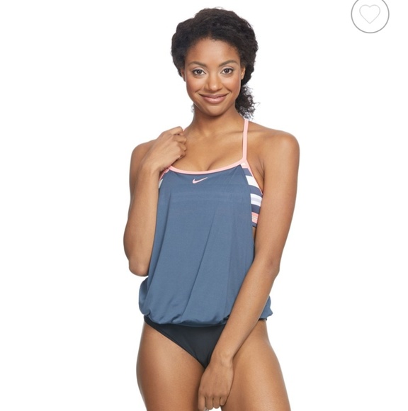 Nike Tankini Top peach and grey - Picture 3 of 8